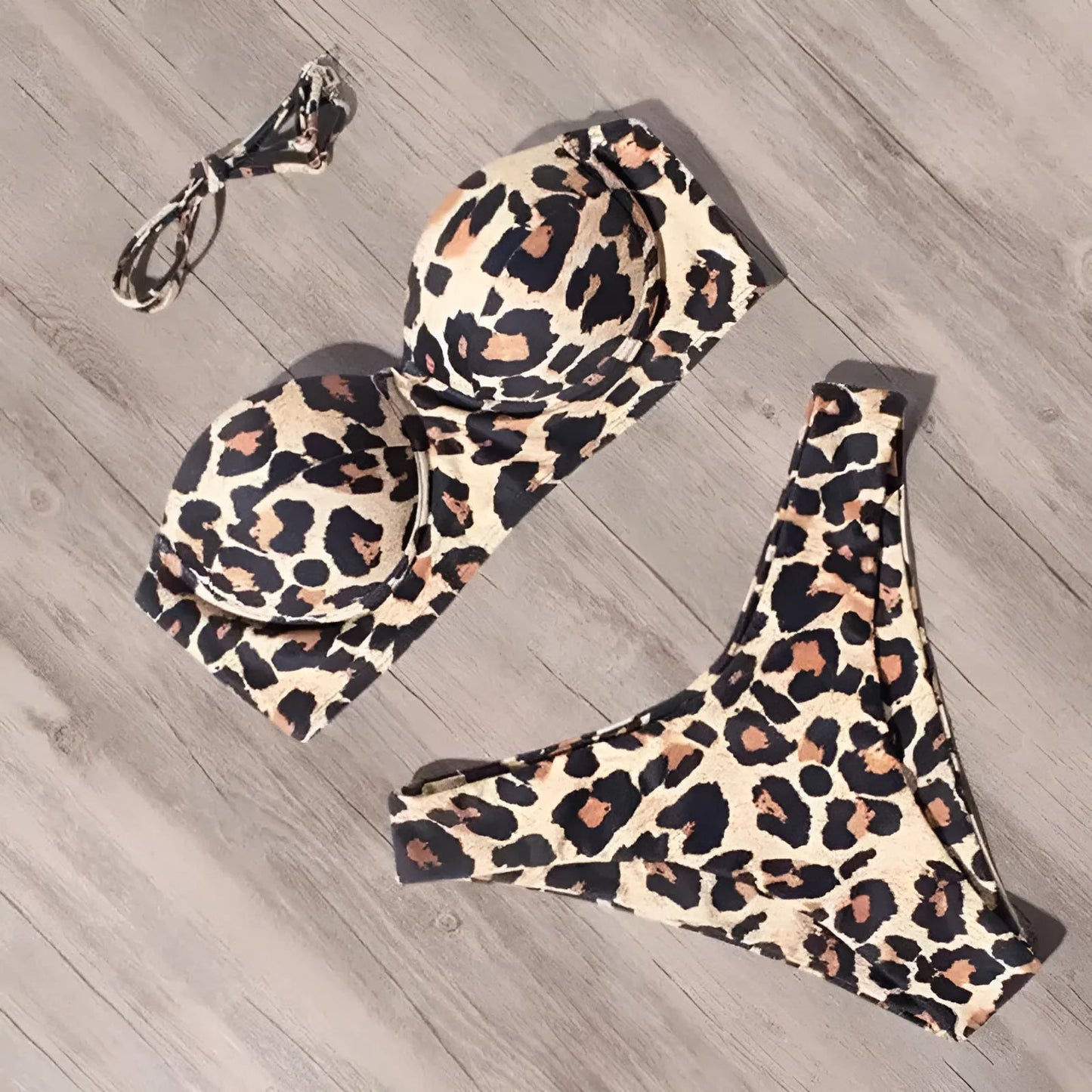 Two-Piece Leopard Print Bikini Set