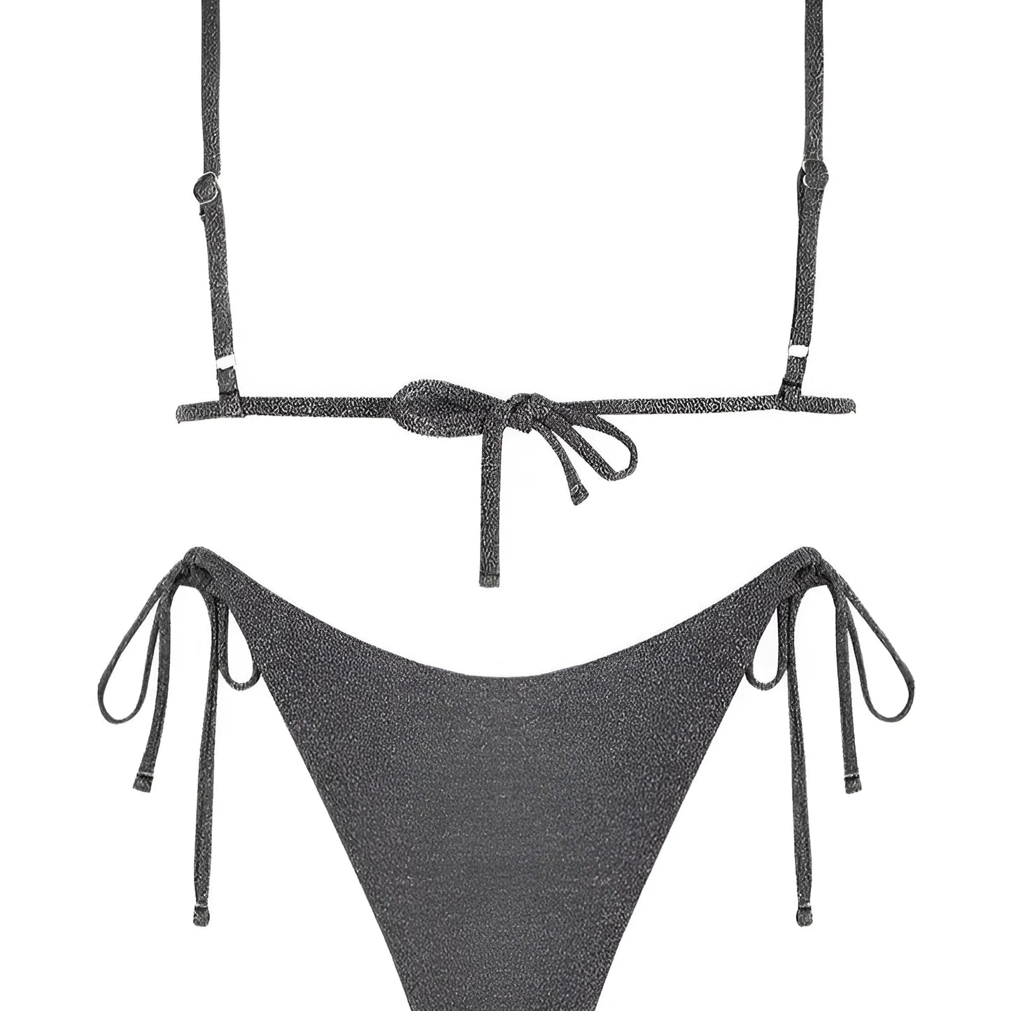 Two-Piece Shiny Swimwear Set