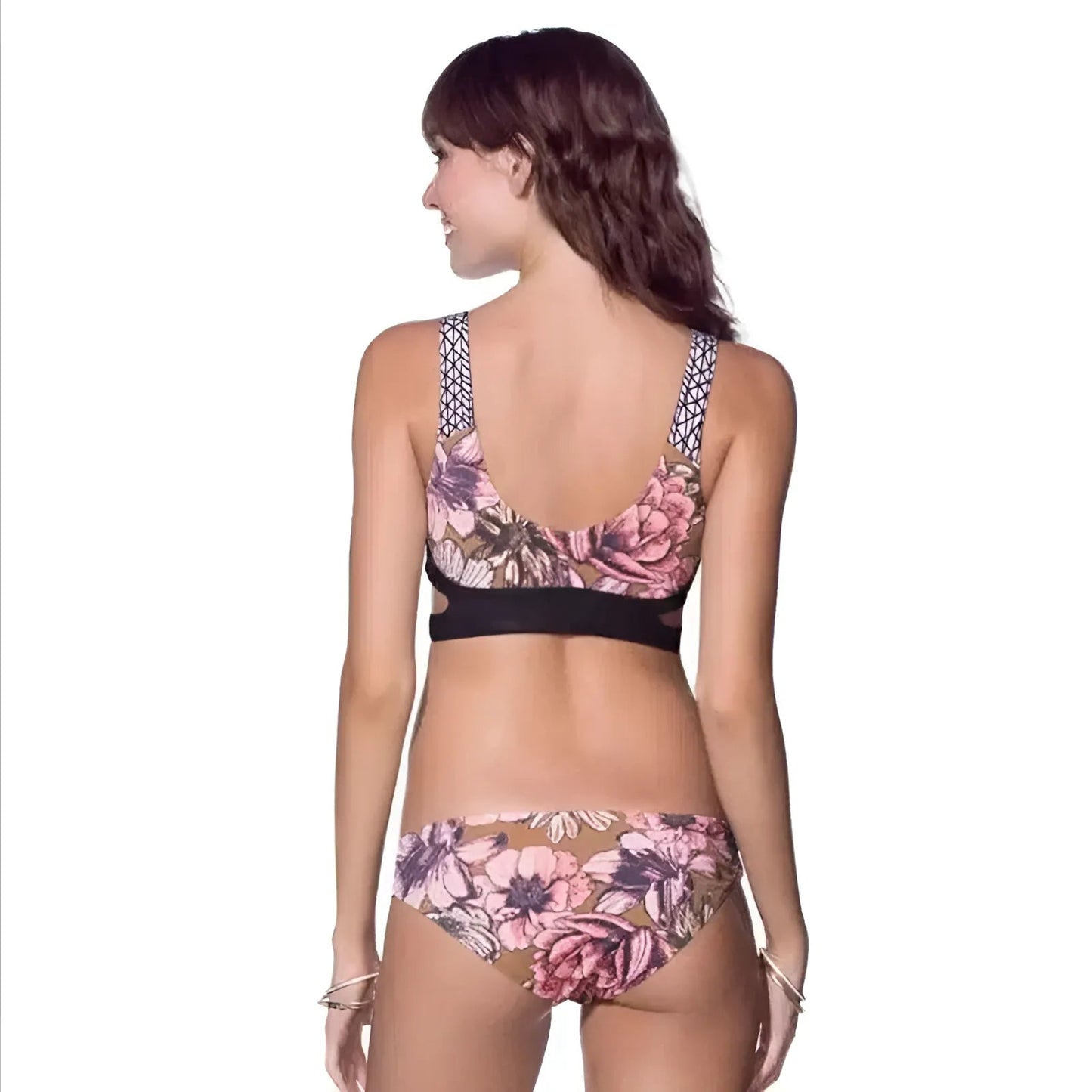 Two-Piece Swimsuit with Delicate Floral Print