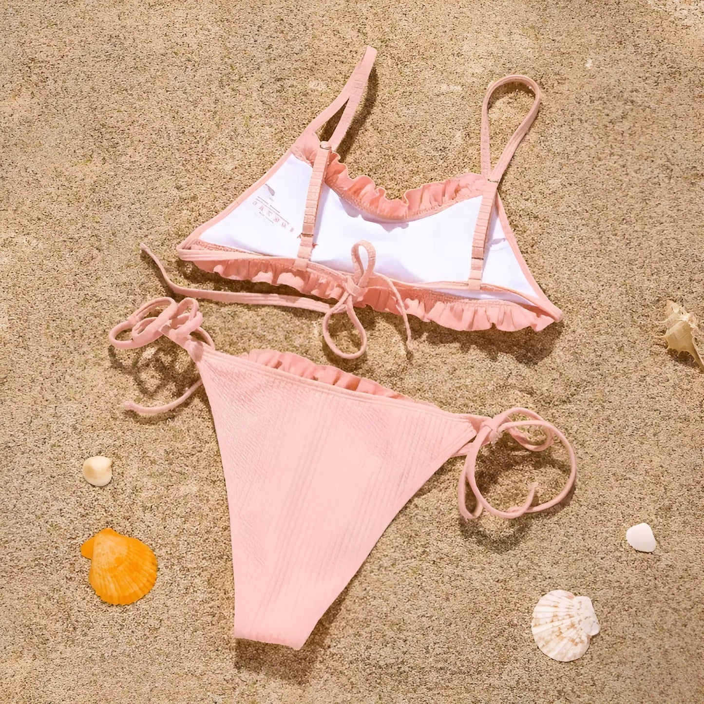 Two-Piece Swimsuit with Delicate Ruffles