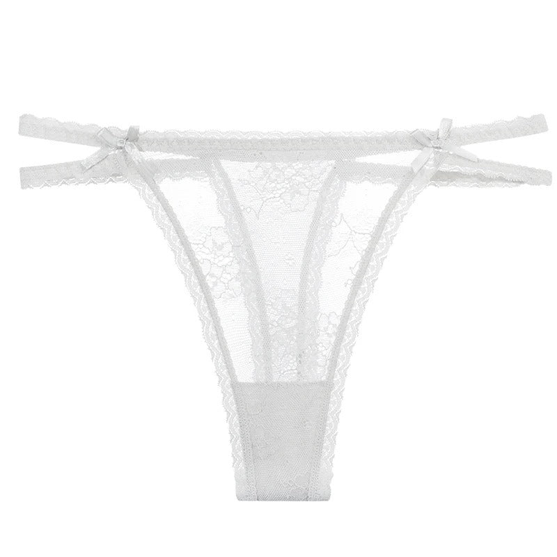 Lace thong with double straps on the hips