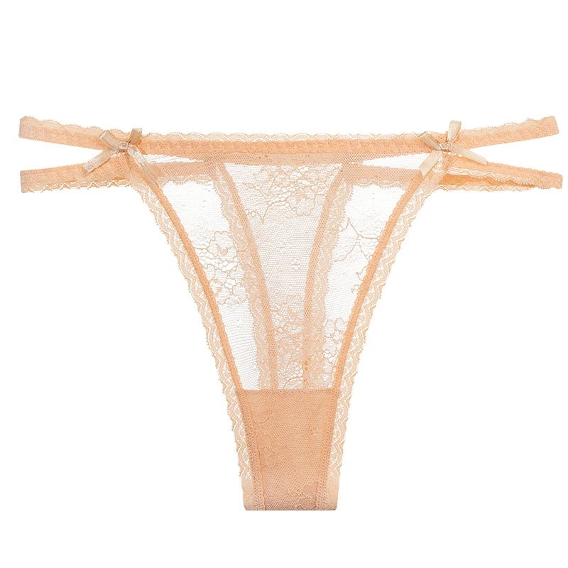 Lace thong with double straps on the hips