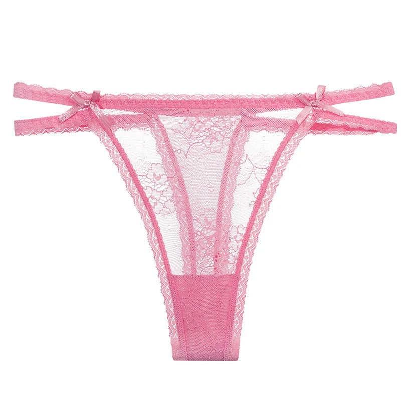 Lace thong with double straps on the hips