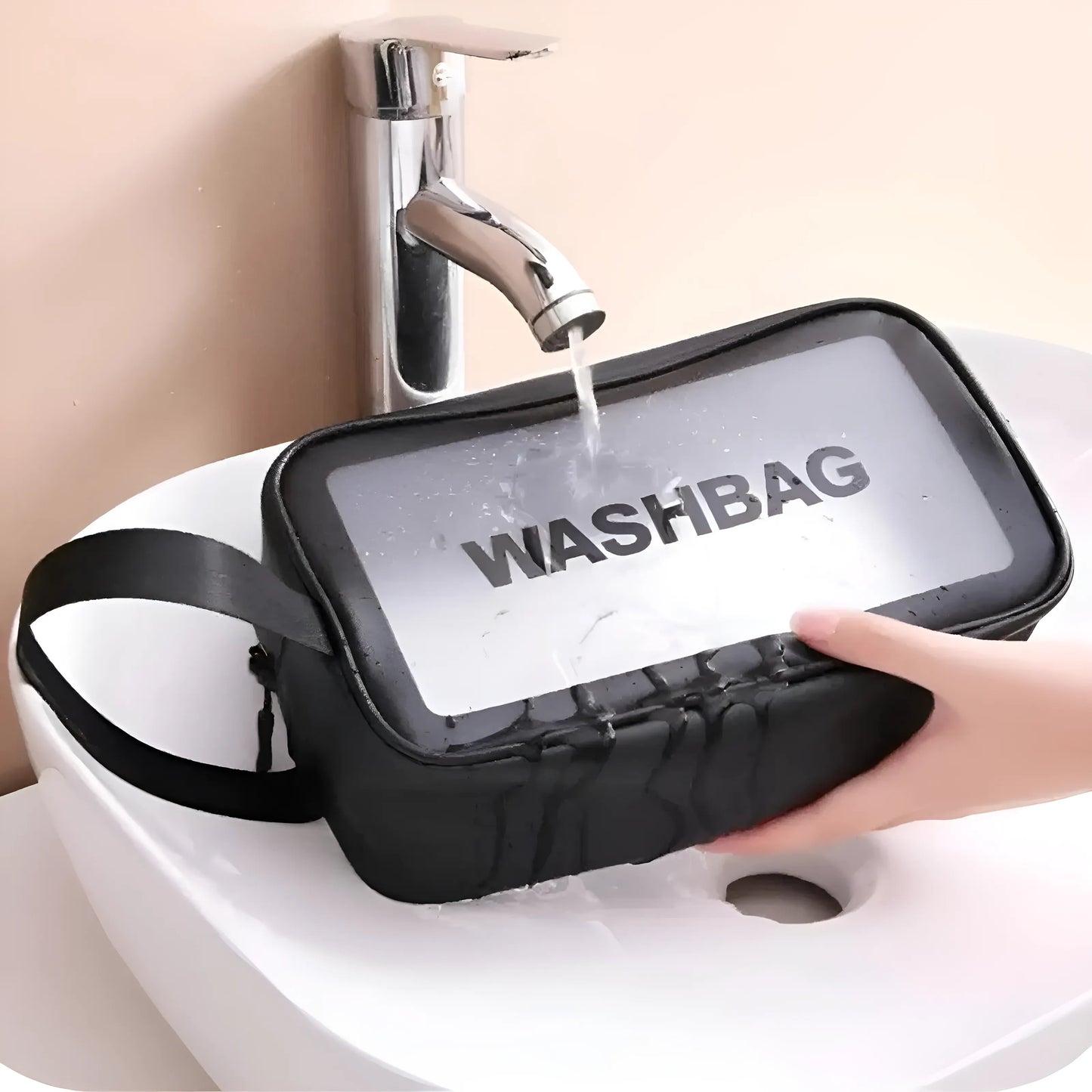 Waterproof Transparent Cosmetic Bag with Handle