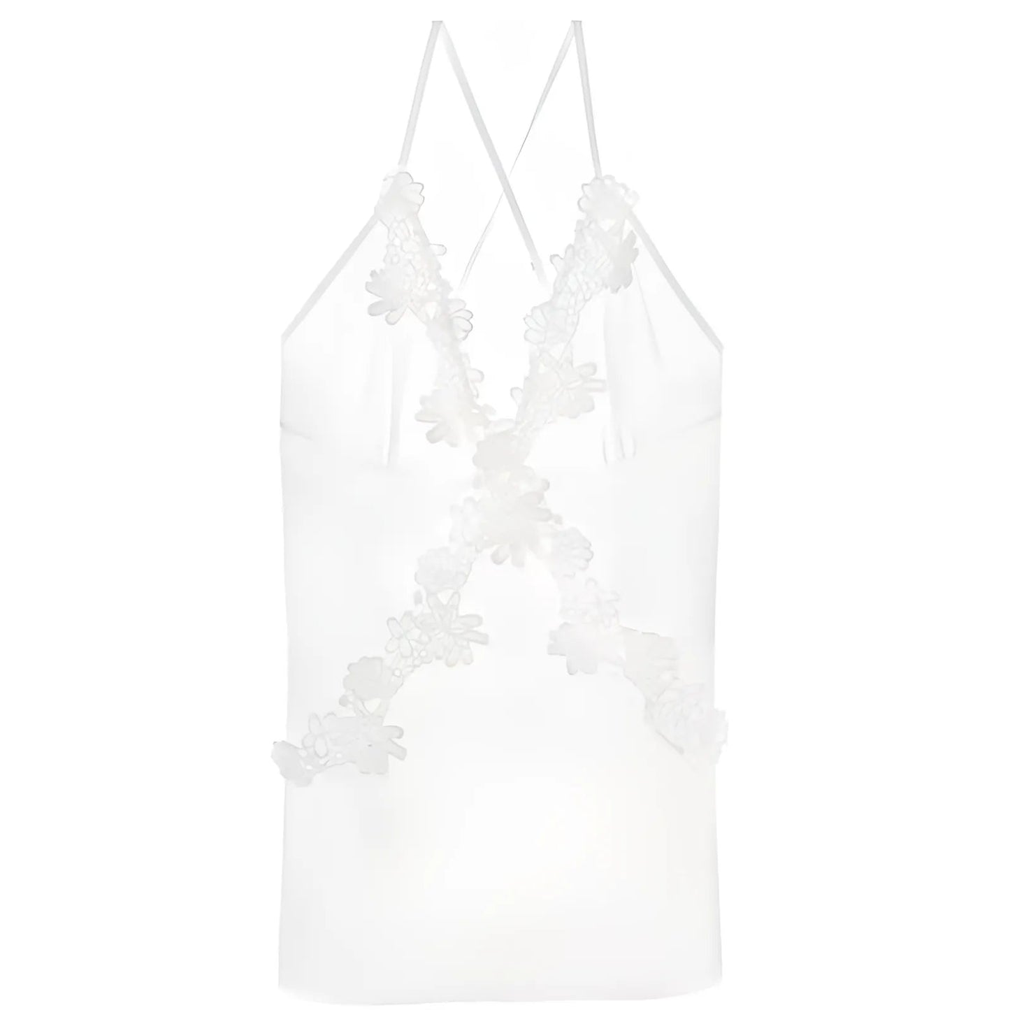 White Bridal Nightdress with Open Back