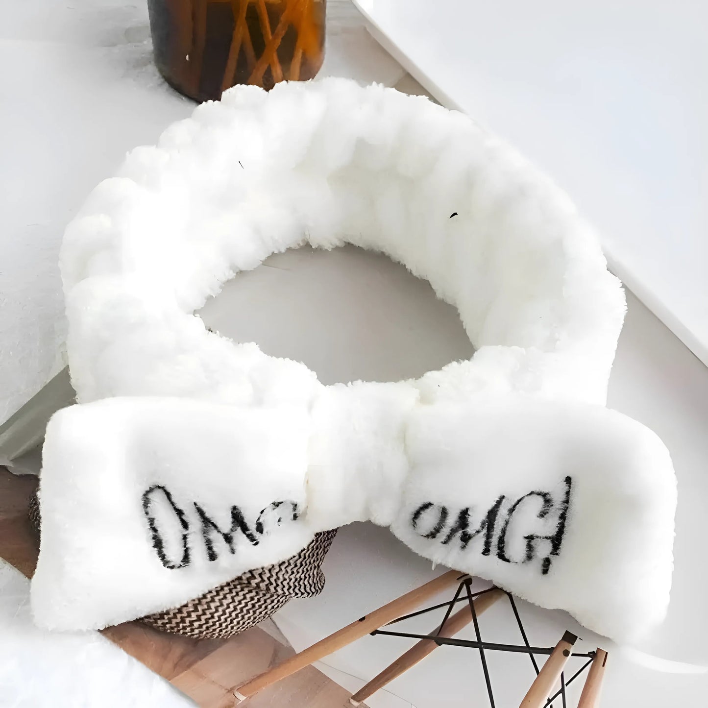 White Fluffy Hairband OMG!