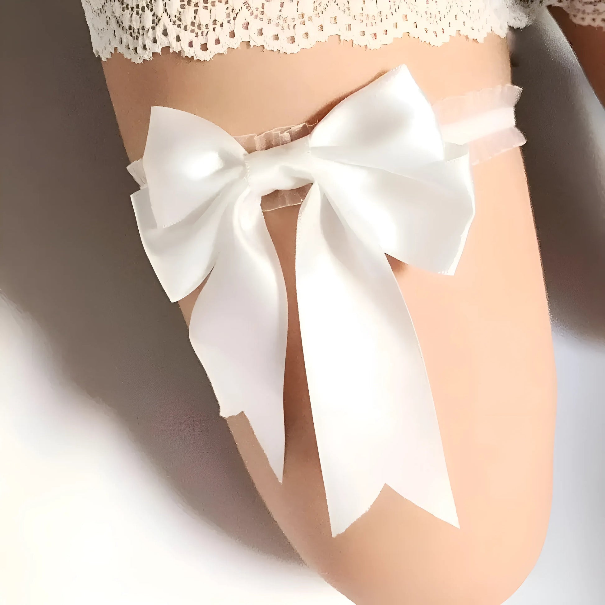 White Garter with Bow