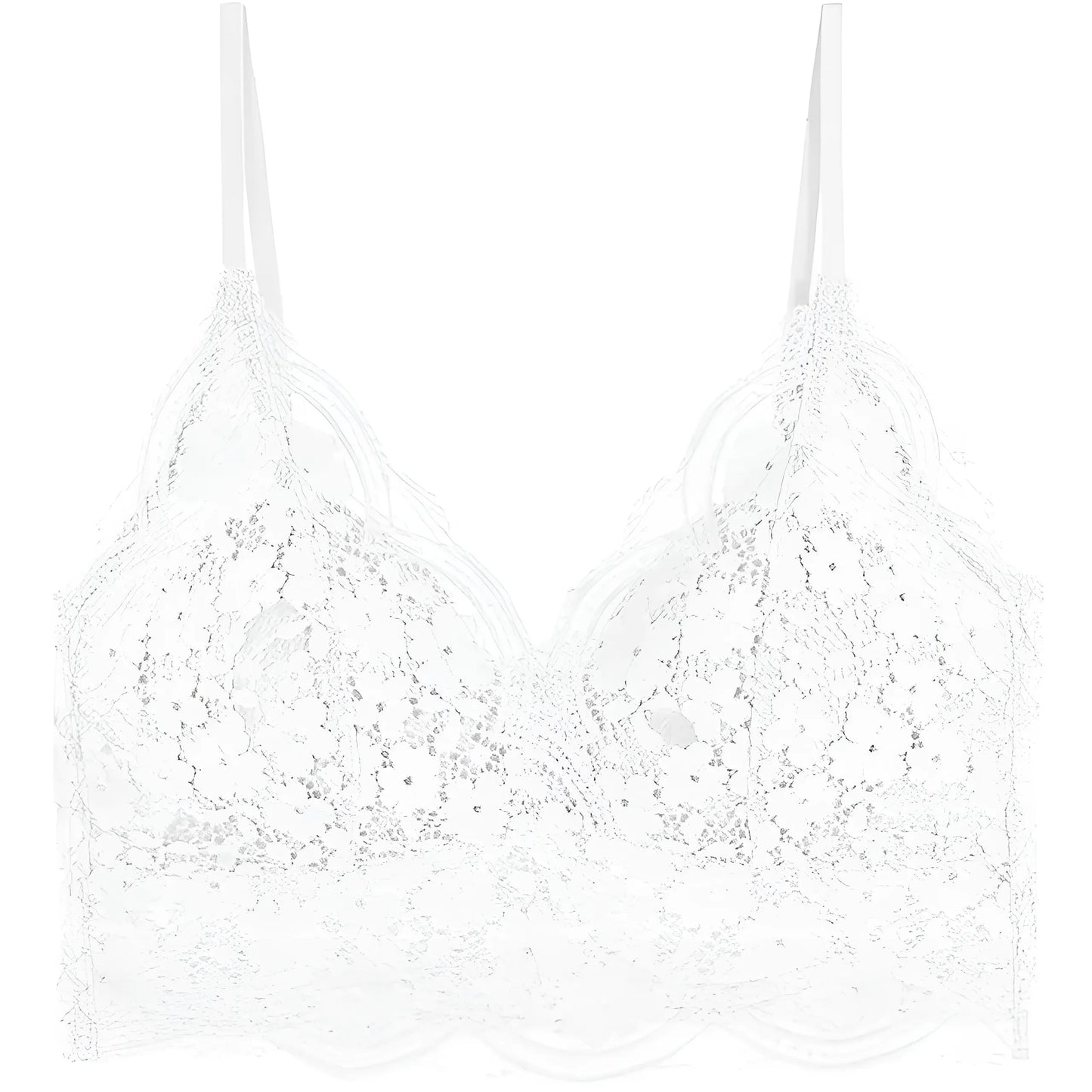 White Lace Bralette with Thin Straps