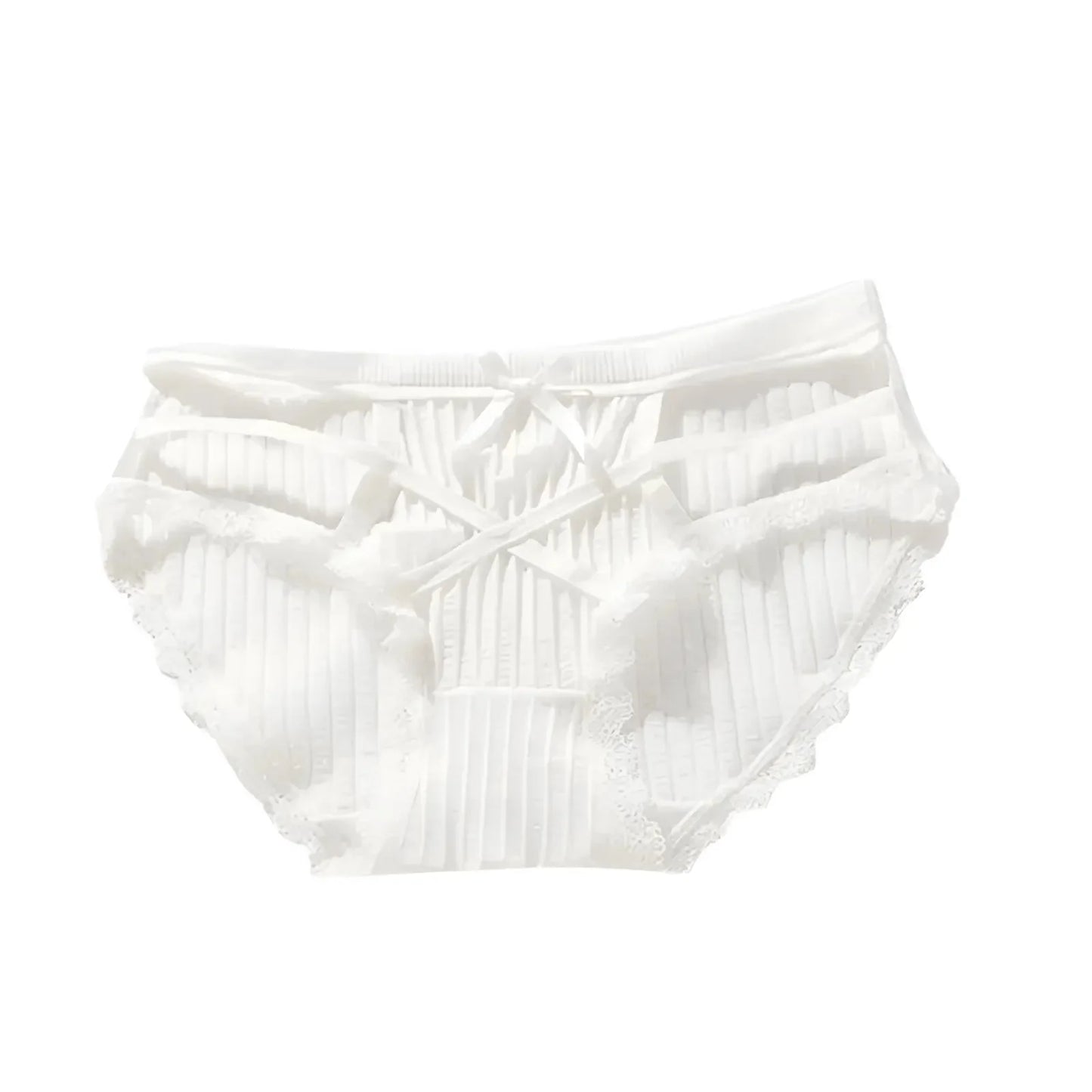 White Lace Briefs with Straps
