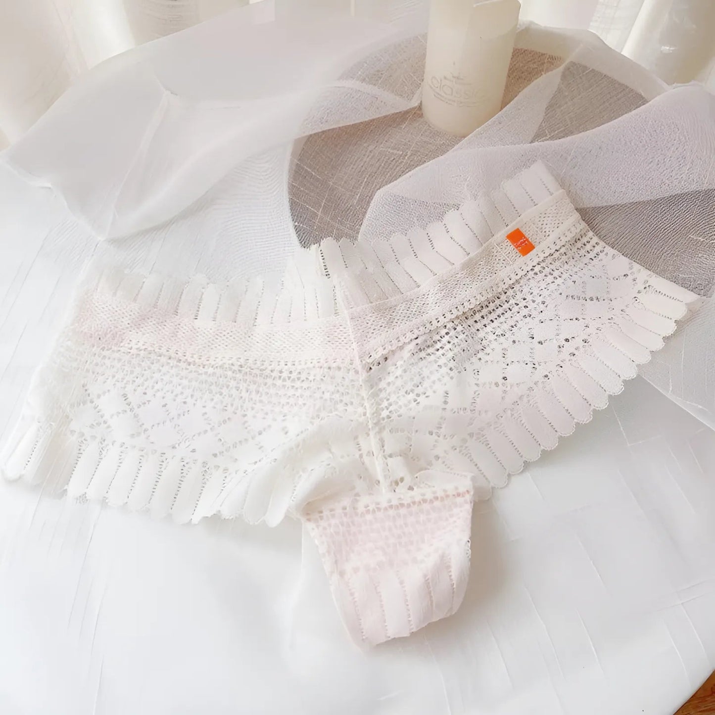 White Lace High-Waisted Knickers