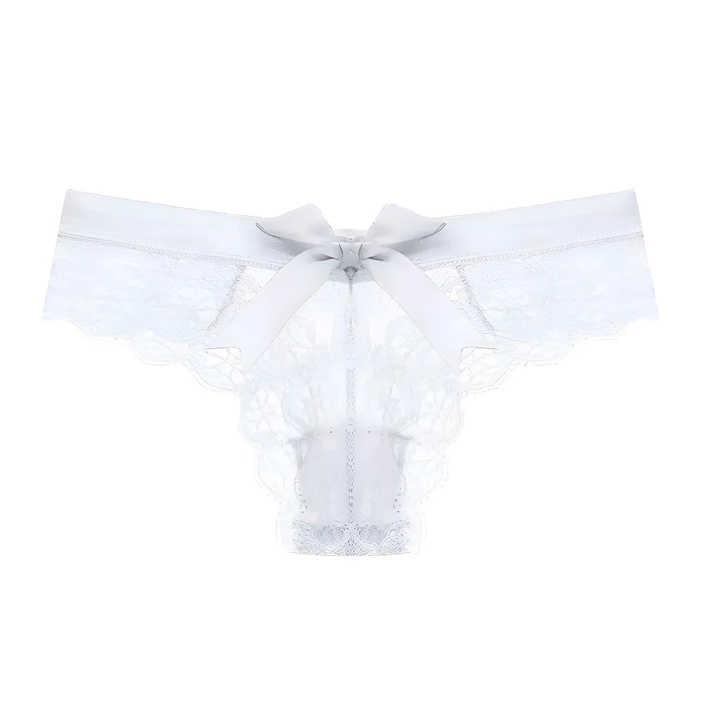 White Lace Knickers with Bow Detail at the Back