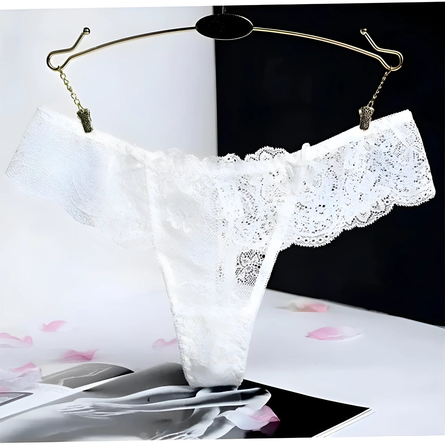 White Lace String Thongs