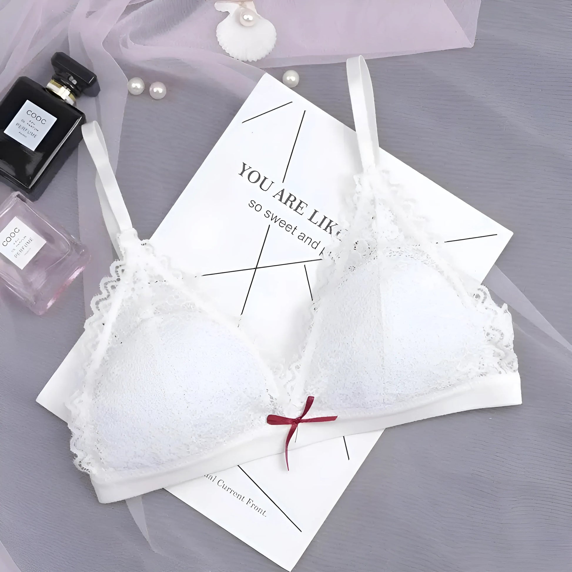 White Lace Triangle Cup Bra