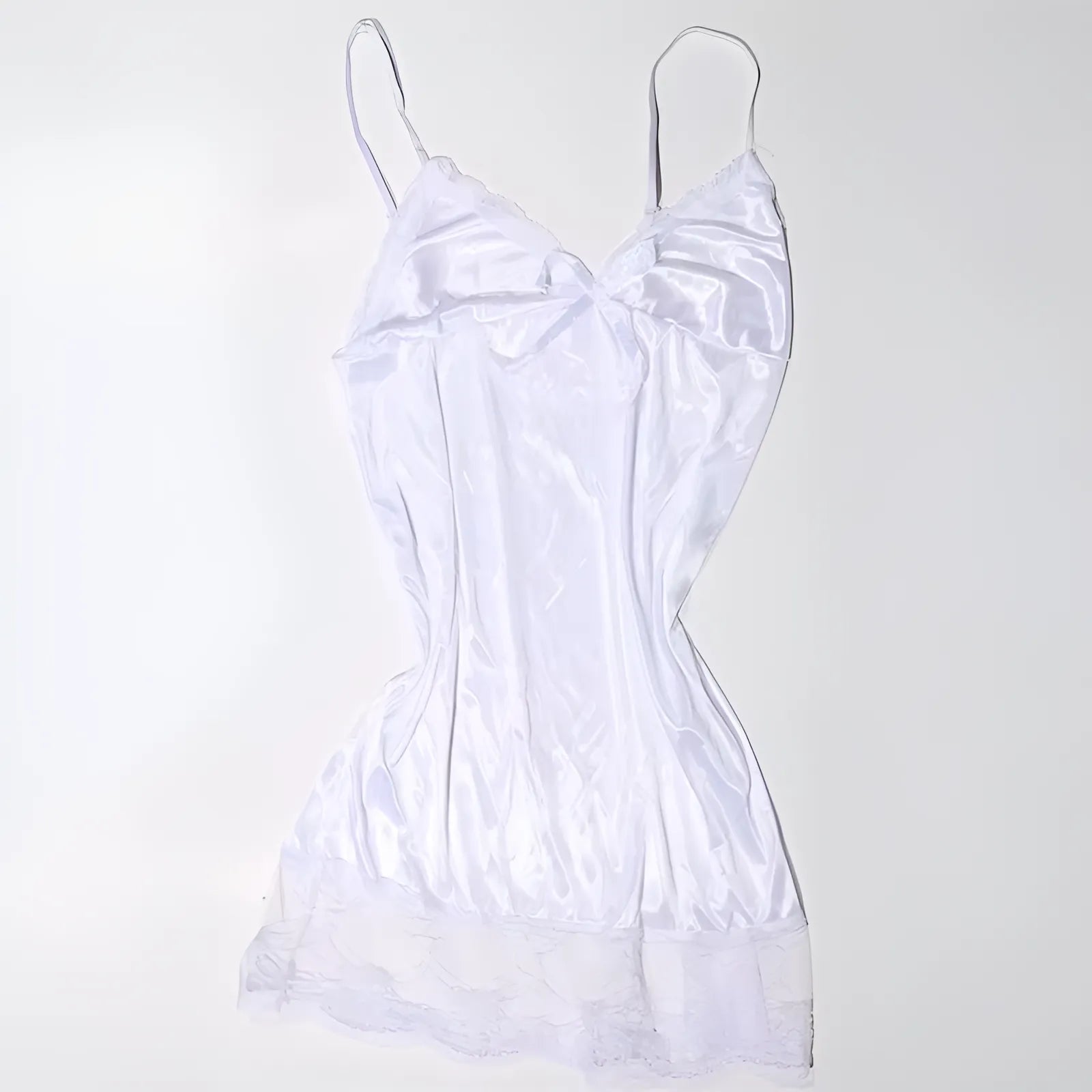 White Plus Size Lace Nightdress