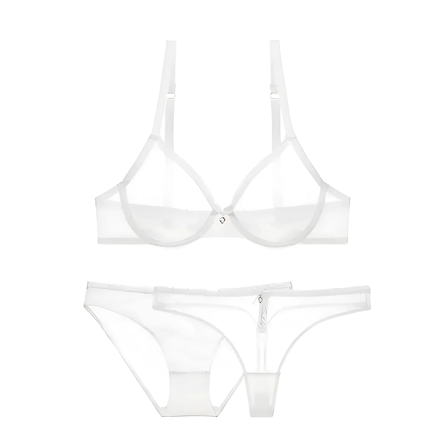 White Sheer Lace Lingerie Set