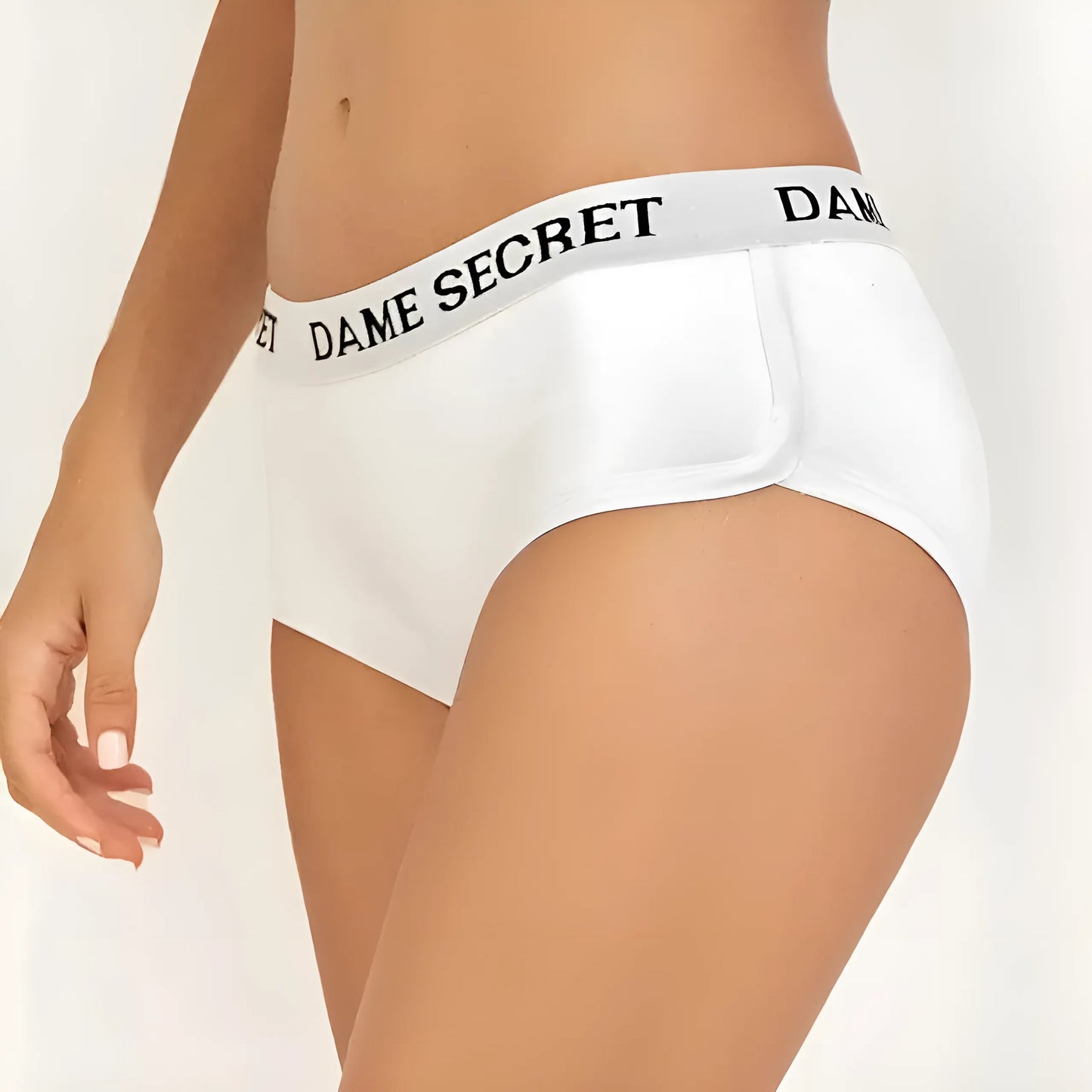 White Women's Boxer Briefs with Wide Waistband