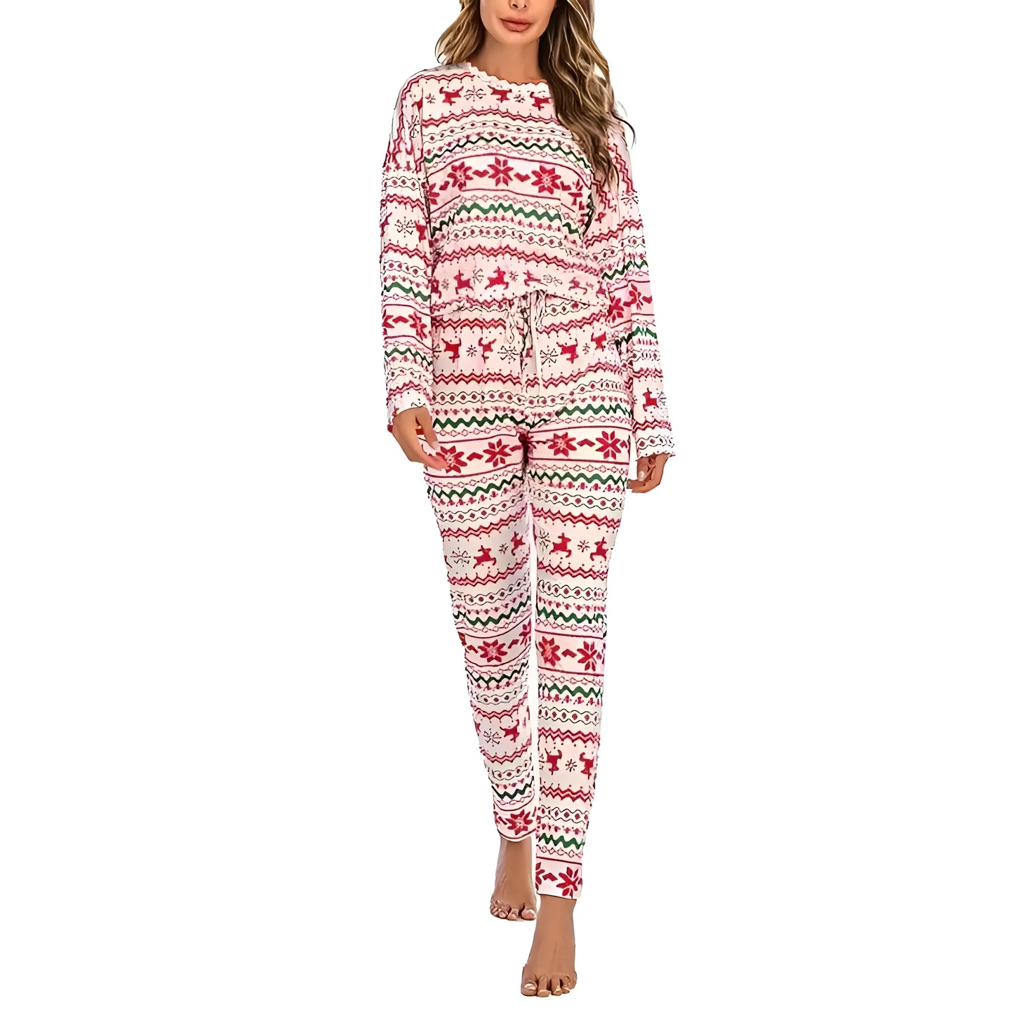 White Women's Long Christmas Pyjamas