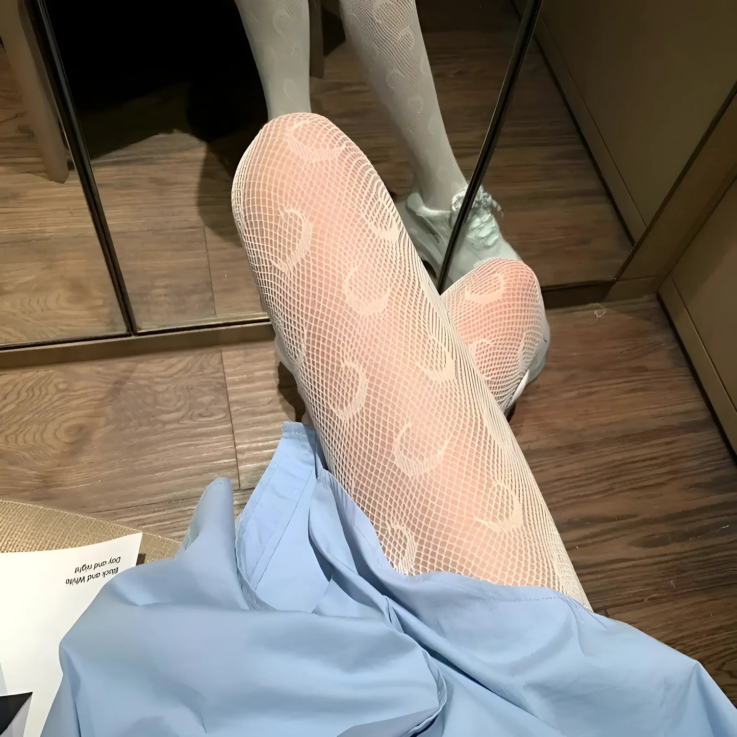 White Women's Moon Print Tights