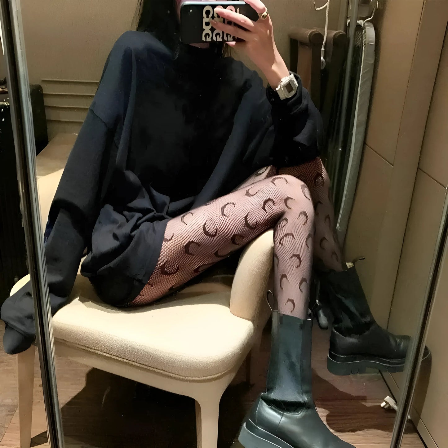 Women's Moon Print Tights
