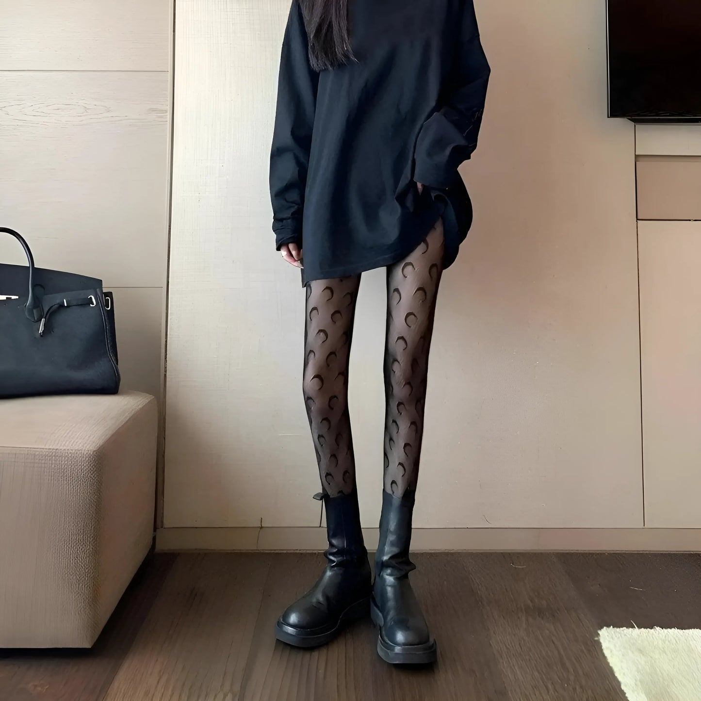 Women's Moon Print Tights