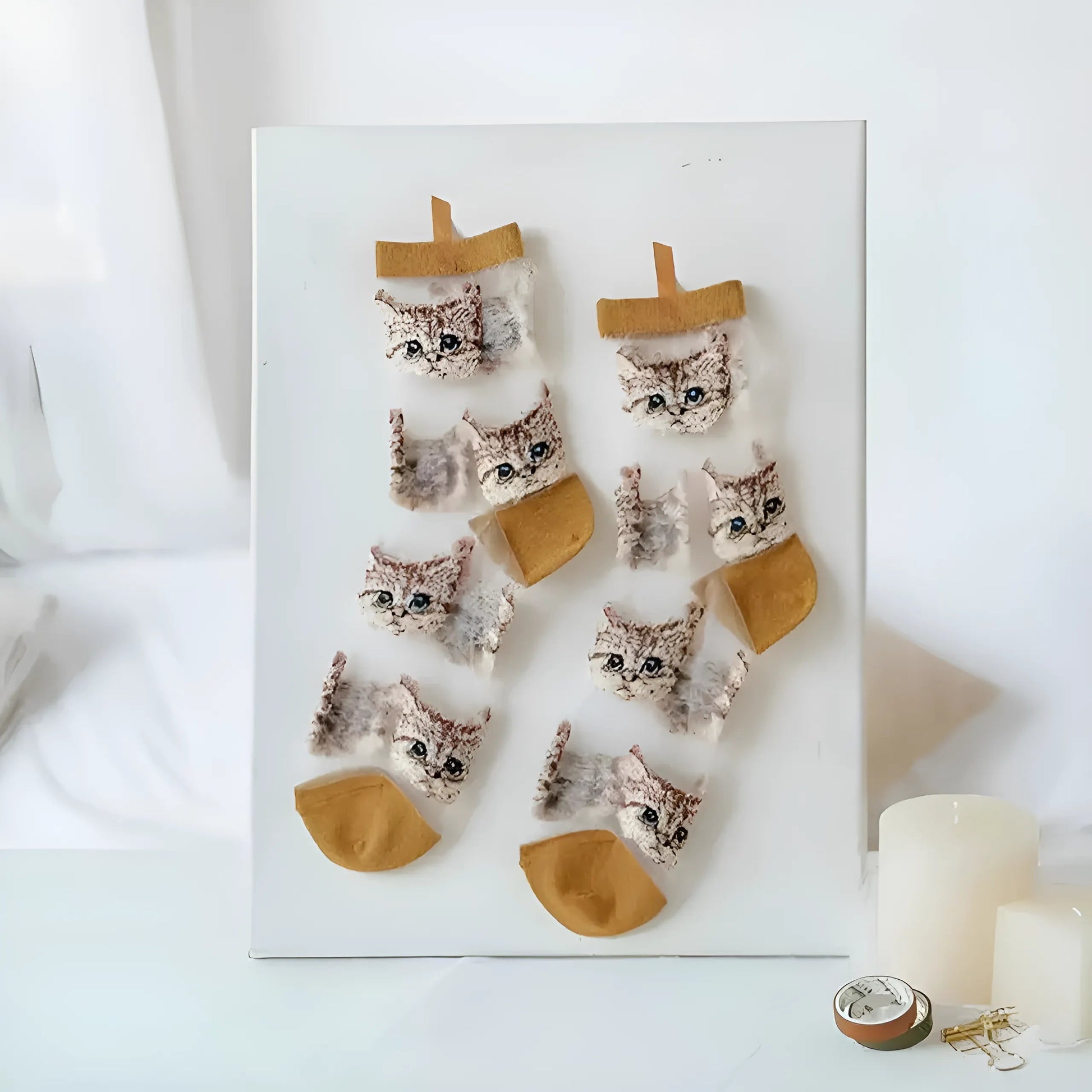 Yellow Long Transparent Cat Socks