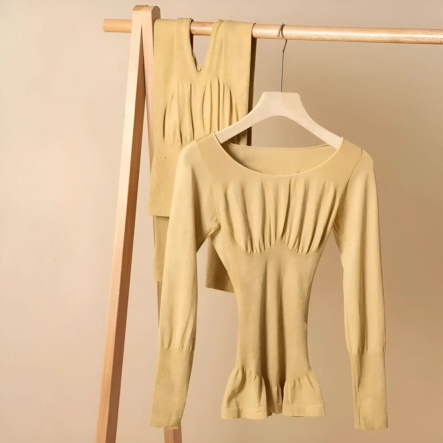 Yellow Women's Thermal Underwear Set