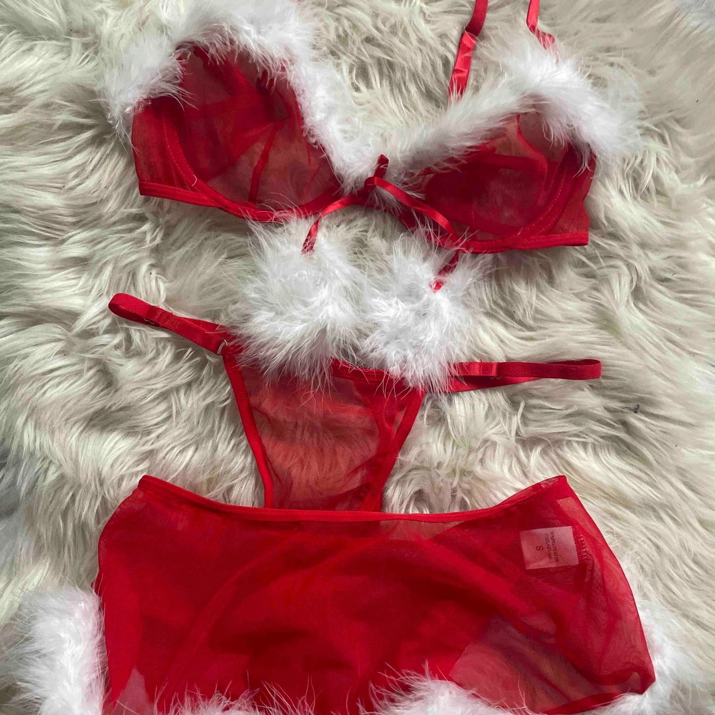 Christmas lingerie set with a skirt