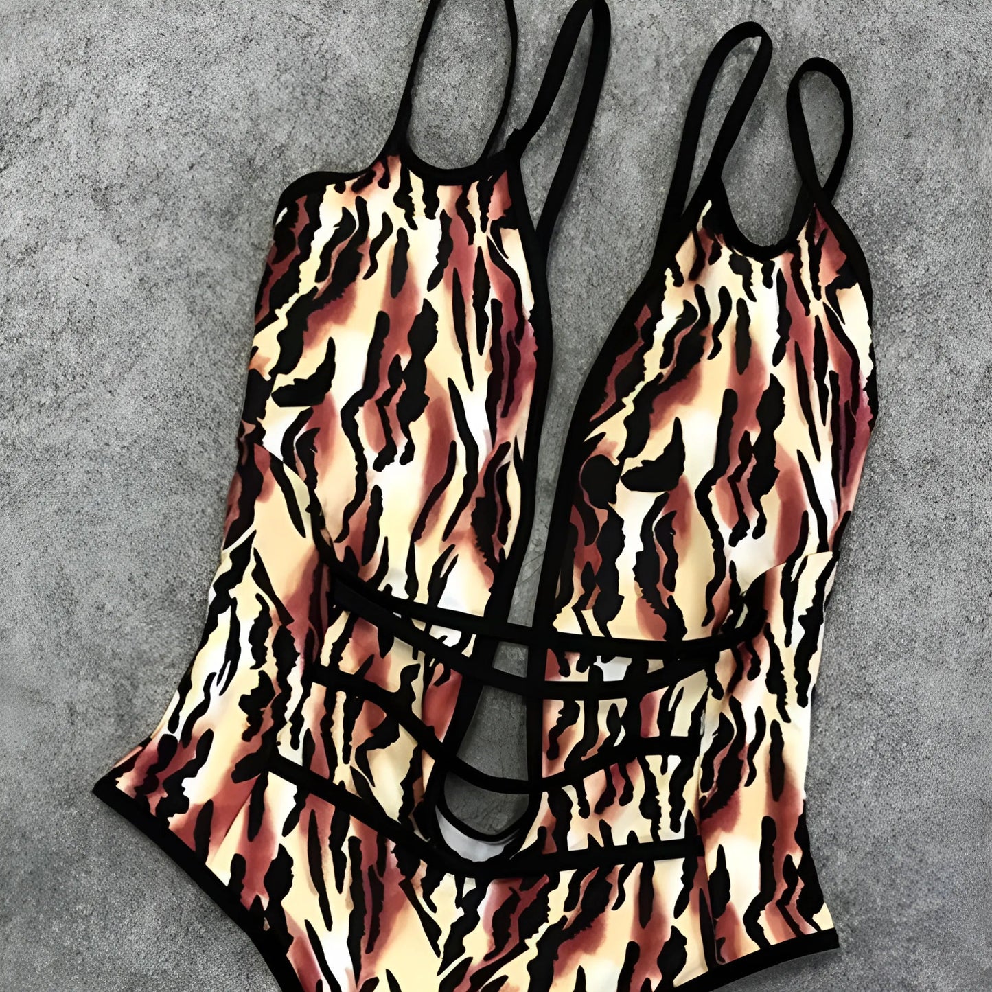 One-Piece Swimsuit with Deep Cut-Outs