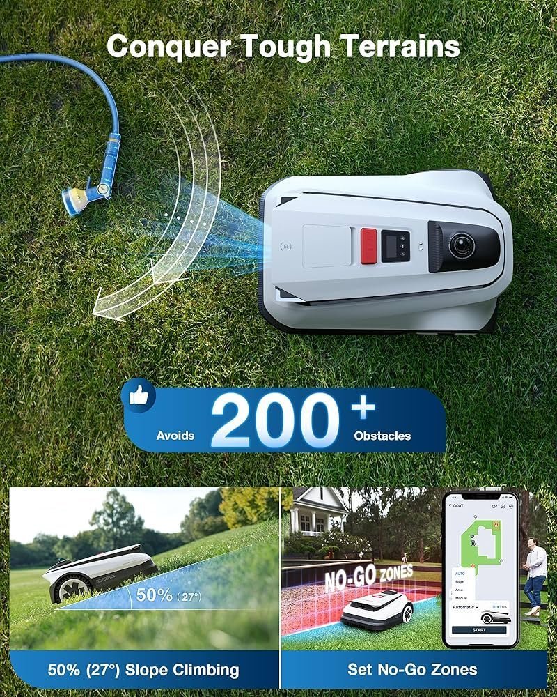 ECOVACS Goat A3000 LiDAR Robot Lawn Mower Dual-LiDAR Navigation,Suitable for 3/4 Acre