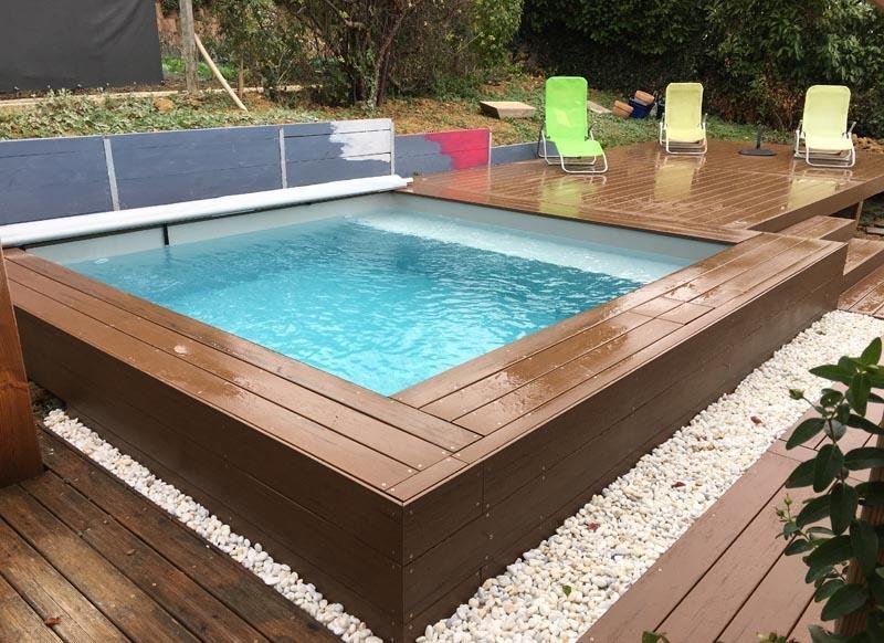 Piscine bois carrée Capri 420 x 420 x 145 cm