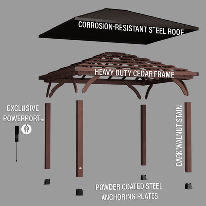 14×10 Cordova Gazebo Dark Brown
