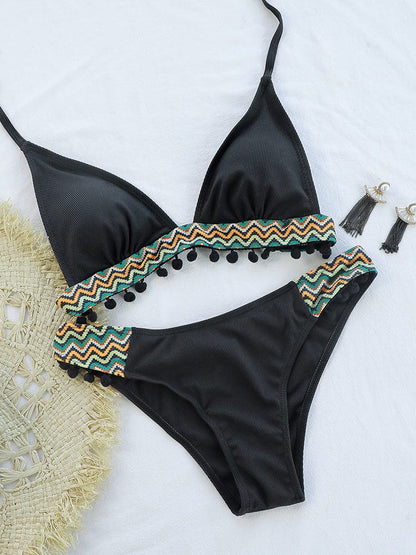 Swimsuit bikini with decorative fringes