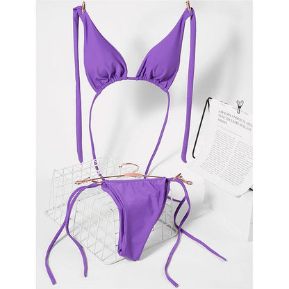 Two-piece bikini with ties