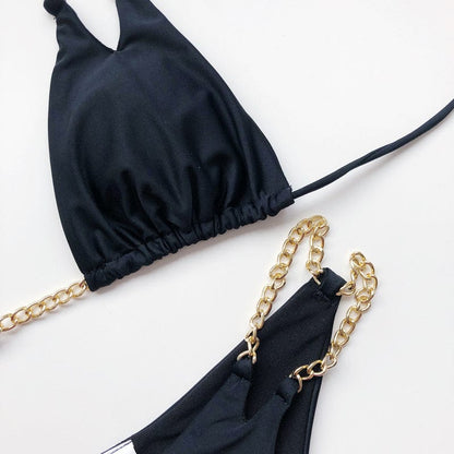 Beach bikini with chain straps