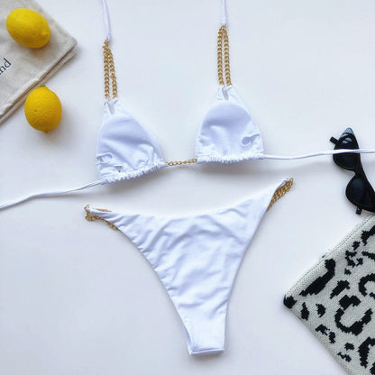 Beach bikini with chain straps