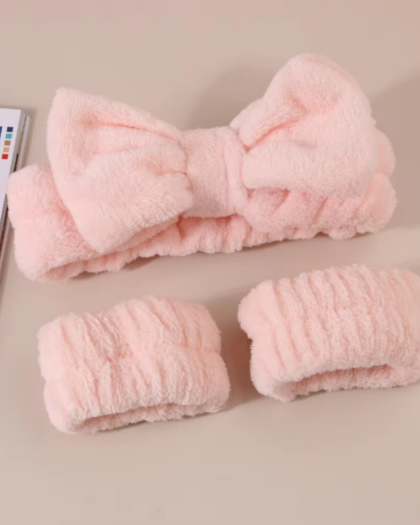 Fluffy Headband and Wristband Set