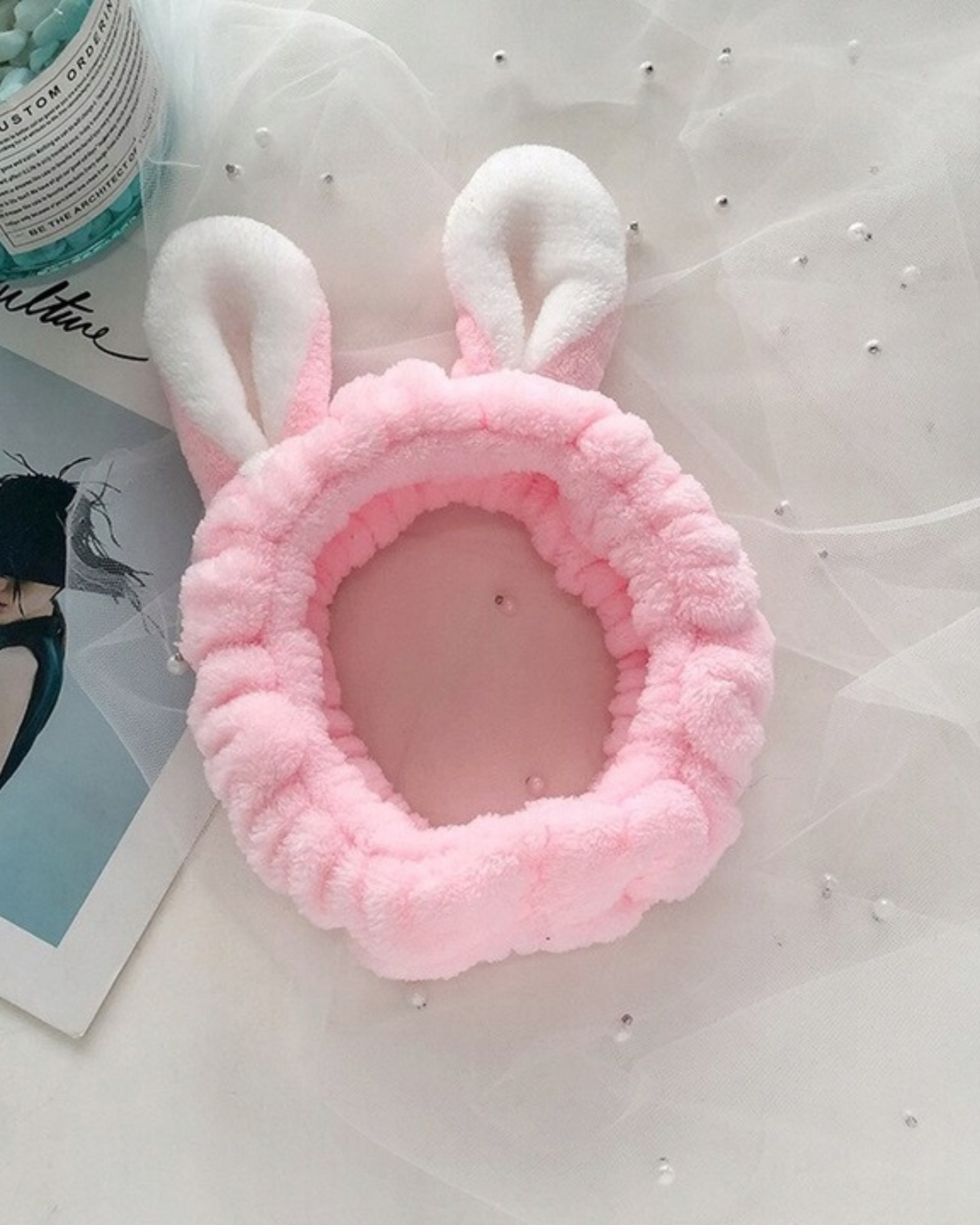 Fluffy headband with bunny ears