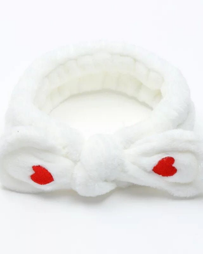 Fluffy heart-patterned headband