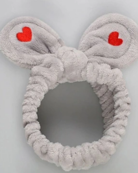 Fluffy Headband with Hearts