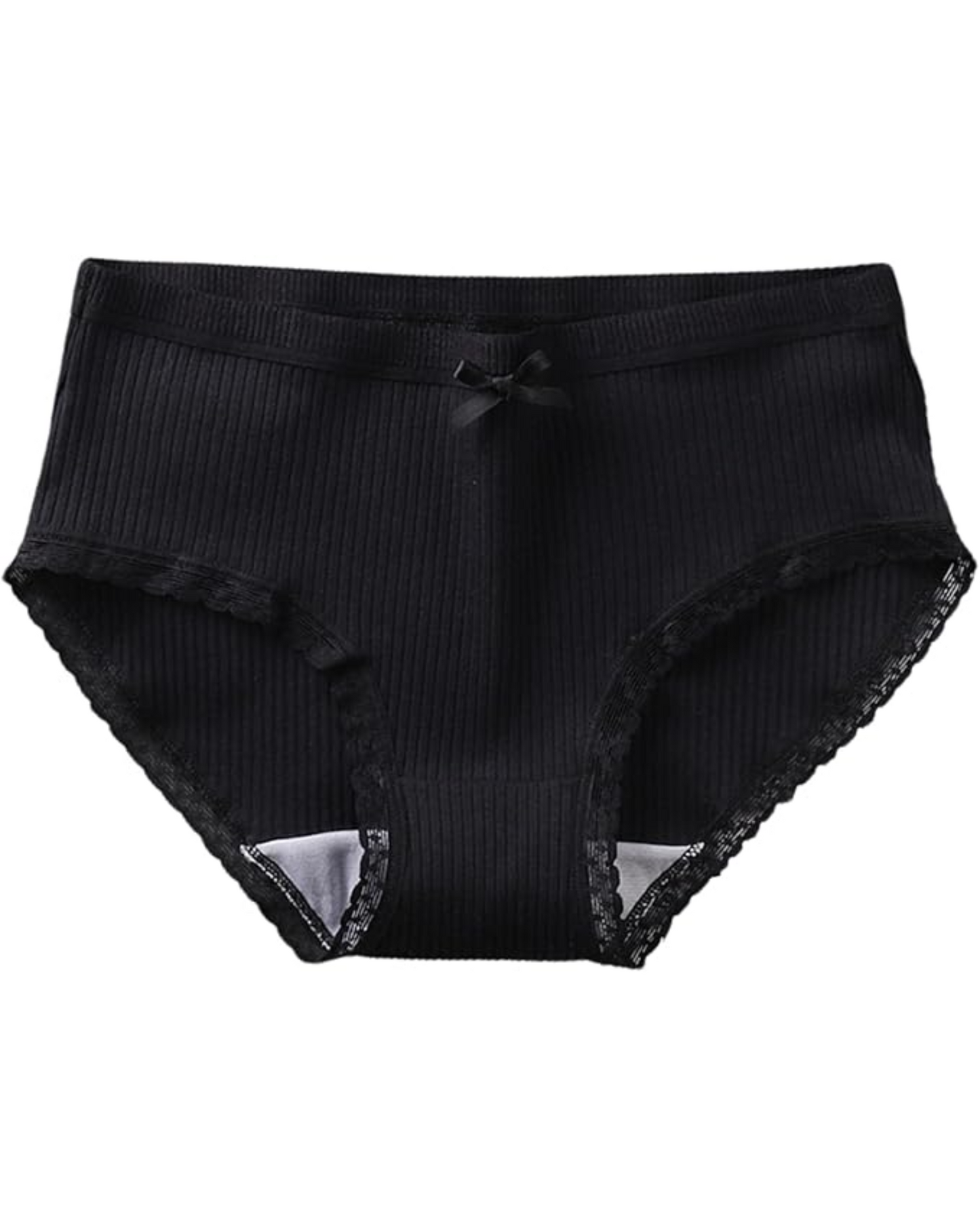 Comfortable ribbed briefs with lace
