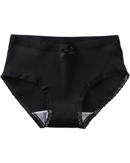 Comfortable ribbed briefs with lace