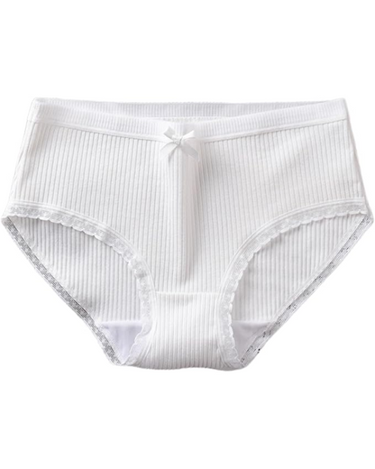 Comfortable ribbed briefs with lace