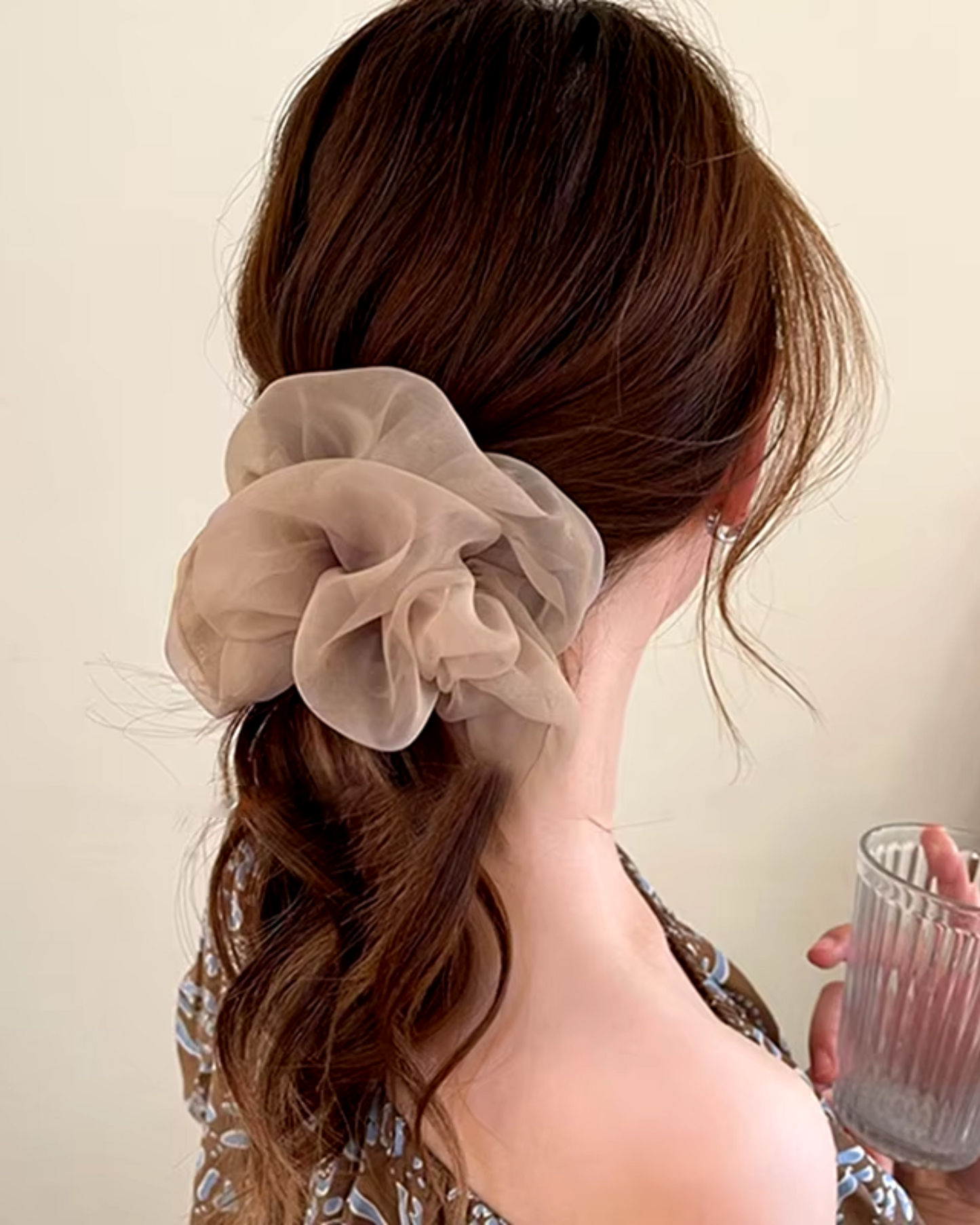 Chiffon scrunchie hair tie