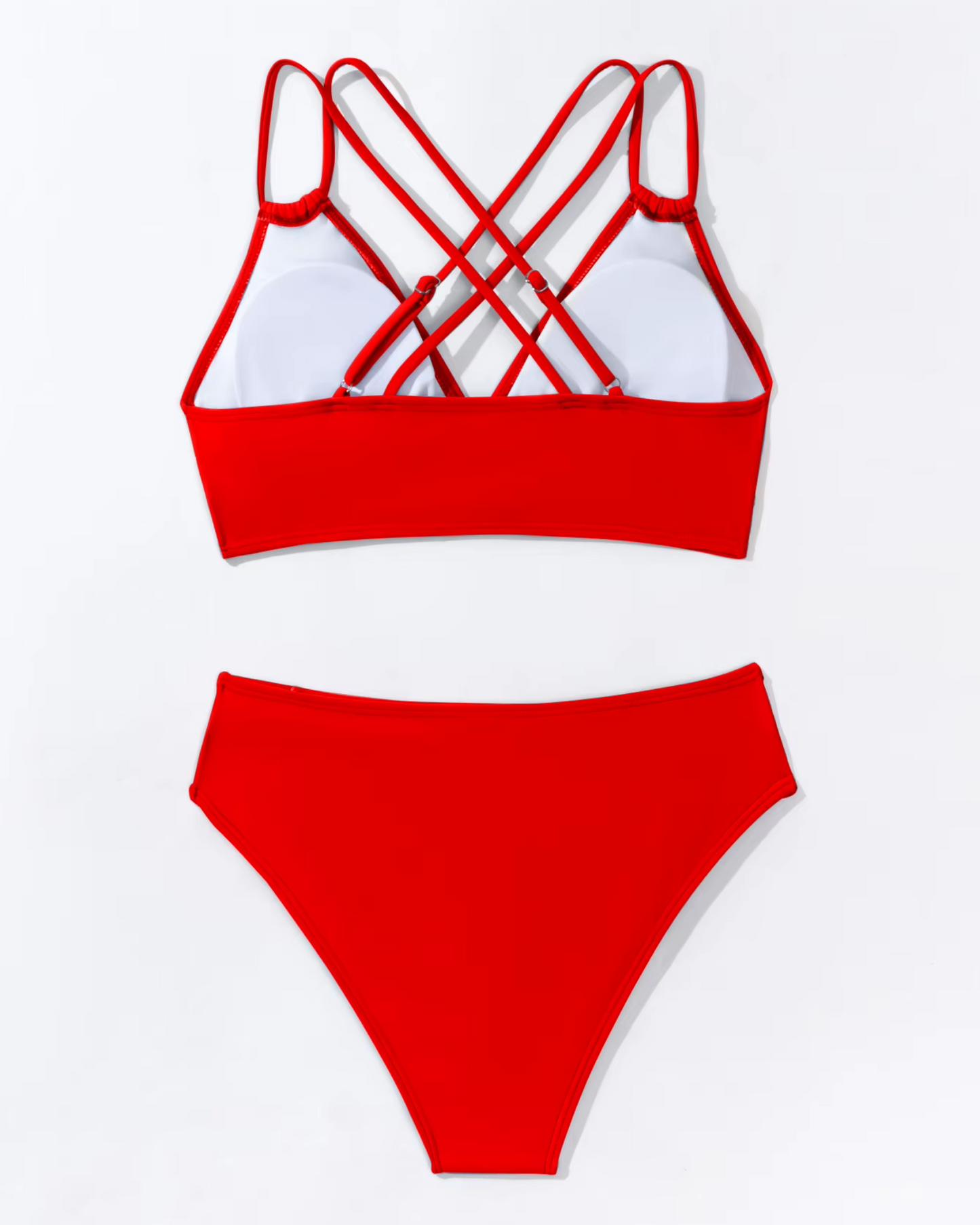 Swimsuit with crisscross straps at the back