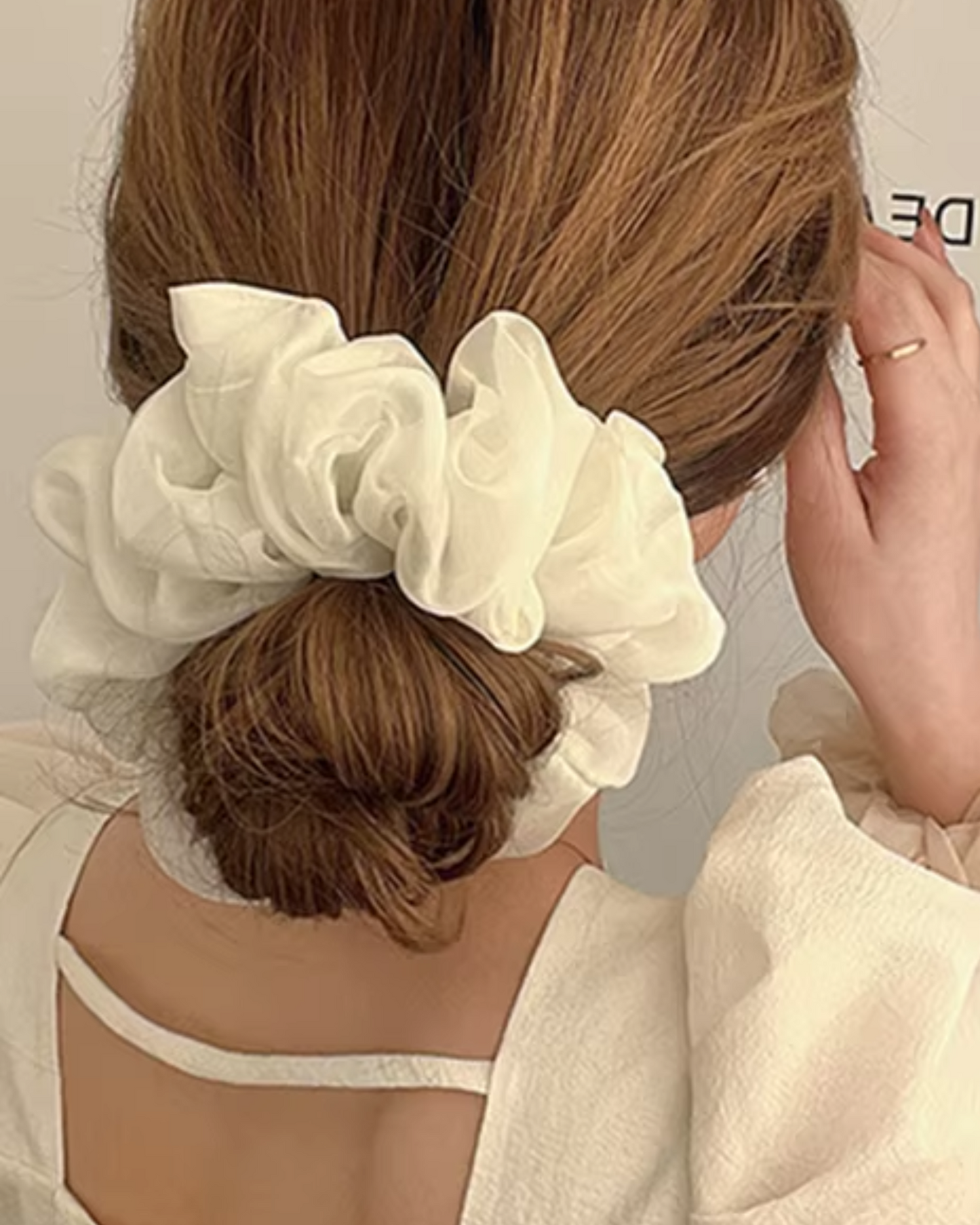 Chiffon scrunchie hair tie