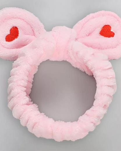 Fluffy Headband with Hearts