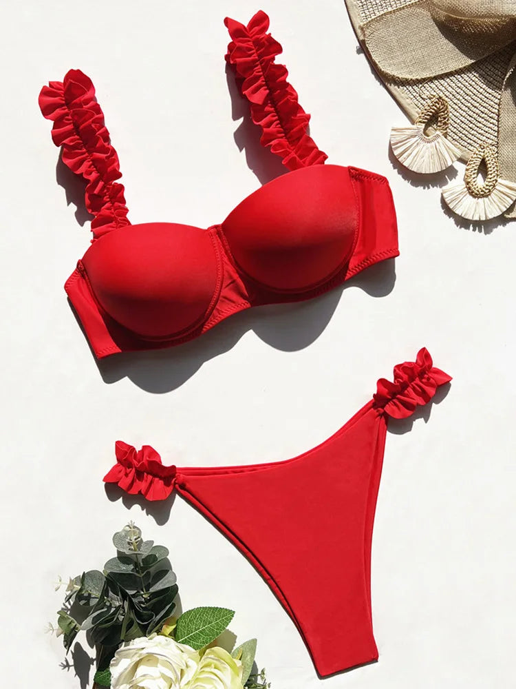 Two-piece push-up swimsuit