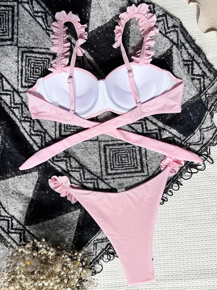 Two-piece push-up swimsuit