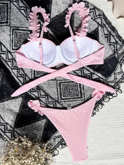 Two-piece push-up swimsuit