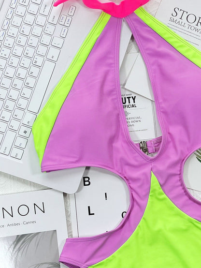 One-piece swimsuit with a cut-out at the waist